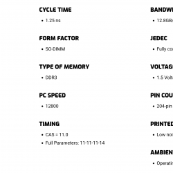 16GB OWC (1x 16GB) 1600MHz PC12800 DDR3 1600MHz SO-DIMM RAM